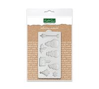 Katy Sue Miniature Let it Snow Silicone Mould for Christmas Cake Decorating & Crafting. Use with Fondant, Sugar Paste, Air Dry Clay, Polymer Clay. Big Snowman 40 x 25, Lamppost 50 x 10 Millimetres.