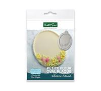 Katy Sue Petite Fleur Oval Plaque Silicone Mould for Lambeth Style Cake Decorating