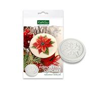 Katy Sue Poinsettia Silicone Cupcake Topper Mould for Christmas Cake Decorating & Craft. Use with Fondant, Sugar Paste & Clay. Poinsettia is 60 Millimetres Diameter from Katy Sue Christmas Moulds