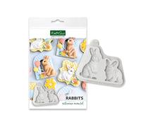 Katy Sue Rabbits Silicone Mould for Cookie, Cake Decorating & Craft. A Rabbit Animal Mould. Use with Fondant, Sugar Paste, & Air Drying Clay from Katy Sue Designs Fondant Moulds