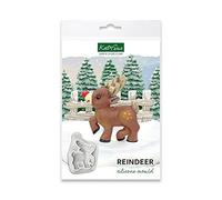 Katy Sue Reindeer Silicone Mould for Christmas Cake Decorating & Crafting. Makes a Reindeer or Rudolph 59 x 51 Millimetres for Fondant, Sugar Paste, Flower Paste, Air Dry Clay, Polymer Clay. UK-Made.