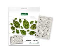 Katy Sue Rose Leaves Silicone Mould for Cake Decorating & Craft. Makes 12 Rose Leaves for Fondant, Sugar Paste, Flower Paste & Air Dry Clay. Largest 38 x 26, Smallest 14 x 8 Millimetres - UK Made