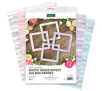 Katy Sue Rustic Wood Effect 6 x 6 Inch (150 x 150 mm) Box Frames - Contains 12 Ready & Easy to Assemble Box Frames (Aperture Size 4 x 4 Inch / 115 x 115 cm)