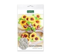 Katy Sue Sunflowers Silicone Mould for Cake Decorating & Craft. Makes Sunflower Heads & Leaves for Use with Fondant, Sugar Paste, Flower Paste & Air Dry Clay. Double Flower & Leaf 105 x 59 Millimetres