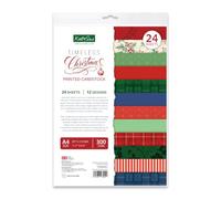 Katy Sue Timeless Christmas Printed Cardstock, 24 A4 Sheets, 12 Festive Designs, 300gsm Cardstock for Christmas Card Making and Papercraft