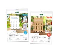 Katy Sue White and Kraft Picket Fence Shaped 5 x 7 Inch Cards & Envelopes, 24 Pack for Card Making Supplies