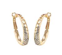 Katze Ohrringe Weiblicher, mit Strasssteinen eingelegter großer Ohr-Creolen-Ring, personalisierter Ohrschmuck Ohrringe Lavendel (Gold, One Size)