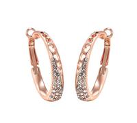 Katze Ohrringe Weiblicher, mit Strasssteinen eingelegter großer Ohr-Creolen-Ring, personalisierter Ohrschmuck Ohrringe Lavendel (Rose Gold, One Size)