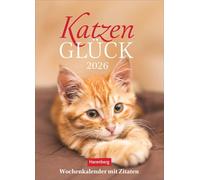 Katzenglück Wochenkalender 2026 - mit Zitaten: Jede Woche eine süße Katze in dem kleinen Fotokalender. Passende Zitate und niedliche Fotos machen diesen Wandkalender zum echten Blickfang!