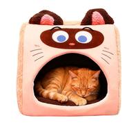 Katzenhöhle Winterbett - Indoor Warmes Katzenhaus mit Plüschpolsterung | Gemütliches Katzen-Schlafbett für Wohnungskatzen Unter 7.5 kg | Zeltförmiges Haustierbett Wohnzimmer Schlafzimmer und Wohnung