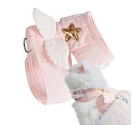 Katzenleinen, Katzengeschirr Und Leinen-Set, Niedliches Engelsflügel-Gurtleinen- Und Halsband-Set Für Haustiere, Katzengeschirr, Hundebrustgurt, Zuggurt Für Katzen, Kaninchen Und Kleine Tiere