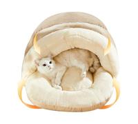 Katzennest-Cord Cave in a Slipper Design with a Fluffy Fleece Inside, Half Nesting for Cats and Small Dogs | Warm and Cosy Nest for Mice, Puppies and Other Animals -
