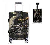 Katzenss Elastic Suitcase Protective Cover + Luggage Tag Set of 2 Suitcase Cover Luggage Cover Luggage Cover Washable Print Luggage Cover 18-32 Inches, R1, M(22-24in), Suitcase cover