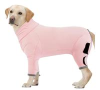 Katzinst Anti-Licking Dog Suit, Promote Wound Healing After Surgery, Skin Protection and Relaxed Sleeping Recovery Clothes, Pink, 3XL