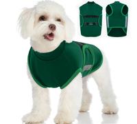 Katzinst Calming Coat for Dogs Anxiety, Lightweight & Adjustble Dog Anxiety Vest, Pet Calming Wrap for Vet Visit, Car Ride, Fireworks, Stress Relief for Noise, Calming Jacket for Small Dogs, Green (M)