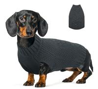 Katzinst Knitted Dog Jumper, Warm Sweater For Medium Large Dogs, Sleeveless Pullover Pet Coat for Cold Winter, Dog Warm Winter Clothes for Beagle (Grey, L)