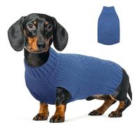 Katzinst Knitted Dog Jumper, Warm Sweater For Medium Large Dogs, Sleeveless Pullover Pet Coat for Cold Winter, Dog Warm Winter Clothes for Beagle (Blue, L)
