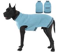 Katzinst Solid Dog Jumper 4XL - Sleeveless Dog Jumper for Deep Chested Dogs | Warm Comfy Pet Sweater for Inside & Outside Activities, Great Dane, Blue 4XL