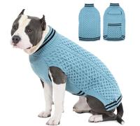 Katzinst Thermal Dog Jumper - Turtleneck Dog Jumper for Camping & Traveling | Fall Winter Warm Pet Sweater from M to 5XL Designed for Deep Chested Dogs, Saint Bernard, Blue 5XL