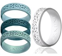 KAUAI Elegance Silicone Rings for Women - Soft and Pretty. Comfortable, Breathable, Stackable Rings. Lightweight Rubber Womens Engagement Ring & Wedding Band. Women’s thin Unisex Bands, 6.5 -7