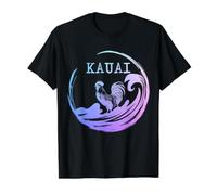 Kauai Hawaii Chicken Surf Hawaiian Souvenir Surfer Value Graphic T-Shirt, Men, Black, S