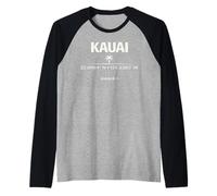 Kauai Hawaii Coordinates Tropical Island Travel Design Raglan Baseball Tee