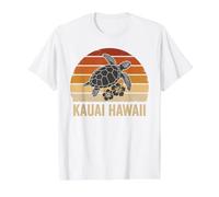 Kauai Hawaii Sea Turtle Honu Hawaiian Tropical Hibiscus Value Graphic T-Shirt, Men, White, M