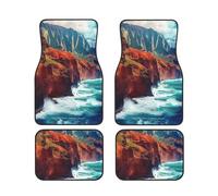 Kauai Hawaii Seashore Car Floor Mats With Non-Slip Backing - Absorbent Interior Protector For Cars, Suvs & Vehicles - Easy To Clean, Durable Car Carpets