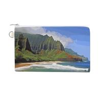 Kauai Hawaii Seashore Coin Purse with Key Ring Cute Change Purse Travel Portable Keychain Wallet with Zipper for Women Men, style, One Size, Floral