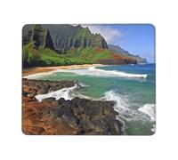 Kauai Hawaii Seashore Mouse Pad with Stitched Edge, Comfortable Mouse Pads with Non-Slip Rubber Base Gaming Mouse Mat Washable Mousepads Computers Laptop Desk Accessories for Office 8.3 x 10.3 in