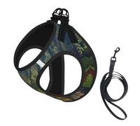 Kauai Hawaii Seashore print Dog Harness and Leash Set, Reflective Adjustable Puppy Vest for Small Medium Large Dogs, Cats