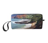 Kauai Hawaii Seashore Prints Cosmetic Bag Makeup Bags for Women Travel Toiletry Bag Accessories Organizer with Handle, Zipper Closure