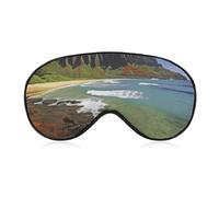 Kauai Hawaii Seashore Sleep Mask for Women Men Side Sleeper Eye Cover with Adjustable Strap Soft Breathable Blackout Mask Slip-Free Deep Sleeping Travel Essentials