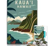 Kauai Hawaii Travel 1000 Piece Jigsaw Puzzle for Adults Teens,Challenging Game Gifts for Is Ideal As A Gift for The Whole Family 38x26cm