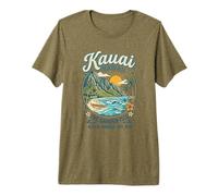 Kauai Hawaii Vacation Travel Beach Hawaiian Aloha Surfer Premium T-Shirt