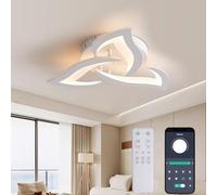 KAUCQI LED Ceiling Light 56CM 15W LED Ceiling Lamp Dimmable with Remote 3000-6000K 1500LM Modern Children's Room Light Memory Function Petal Lamp for Living Room Bedroom Kids Room