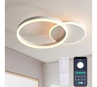 KAUCQI Modern Dimmable LED Ceiling Light Living Room with Memory Function 15W Φ56cm 3000-6000K Flower Petals Lighting for Bedroom