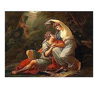 Kauffmann Rinaldo Armida Flowers Couple Painting Art Print Canvas Premium Wall Decor Poster Mural