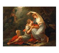Kauffmann Rinaldo Armida Flowers Couple Painting Large Wall Art Print Canvas Premium Mural
