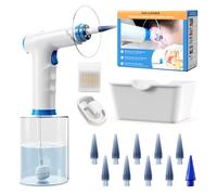 KAUGIC Electric Ear Wax Removal - Water Powered Ear Cleaner Kit with Cotton Swabs, Safe & Effective Earwax Remover, 4 Cleaning Modes, 10 Ear Tips & Water Catch Basin