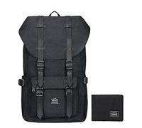 KAUKKO Backpack, Black, Army Green, Khaki, Einheitsgröße, 1linen Black[2pc], L, Daypack Backpacks