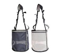 Kaulhp Horse Feed Bag,2 Pack High Visibility Reflective Muzzle Feed Bag with Adjustable Strap, Quick Release, Neck Pad, 1200D Waterproof Bottom Mesh Feed Bag for Horse(Dark Blue & Grey)