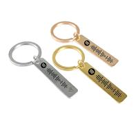Kaulipoa Custom Spotify Keyring, Personalised Stainless Steel Music Song Keychain with Scannable Code, Engraved Bar Key Ring Gift for Men Women, Birthday & Anniversary Keepsake