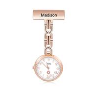 Kaululu Fob Watches for Nurses Personalized Nurses Watches with Name for Women Digital Brooch Watch with Pin Paramedic Accessories Nurse Gifts (A-Rosegold)