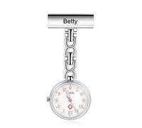 Kaululu Fob Watches for Nurses Personalized Nurses Watches with Name for Women Digital Brooch Watch with Pin Paramedic Accessories Nurse Gifts (A-Silver)