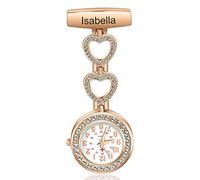 Kaululu Fob Watches for Nurses Personalized Nurses Watches with Name for Women Digital Brooch Watch with Pin Paramedic Accessories Nurse Gifts (B-Rosegold)