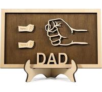 Kaululu Gifts for Dad - Father's Day Gift - Personalised Wooden Photo Frame with Names Photo Family Sign Plaques Deco Dad Gifts from Daughter/Son/Wife (#1)