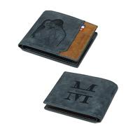 Kaululu Personalised Photo Wallet for Men Engraved Alphabet and Names Men Wallet with Zip Card ID Cash Holder for Dad Husband Personalised Gift