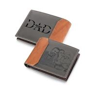 Kaululu Personalised Wallets for Men - Custom PU Leather Dad Wallet Engraved Photo Initial Name, Dad Gifts Fathers Day Gift from Daughter, Son, Personalised Gifts for Men, Husband, Grandad (Name 1)