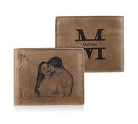 Kaululu Personalized Photo Wallet with Engraving for Men - Fold Wallet with Card ID & Cash Holder for Dad or Husband